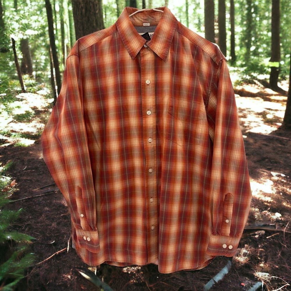 Magellan Sportswear Mens Long Sleeve Button Down Plaid Shirt Size M